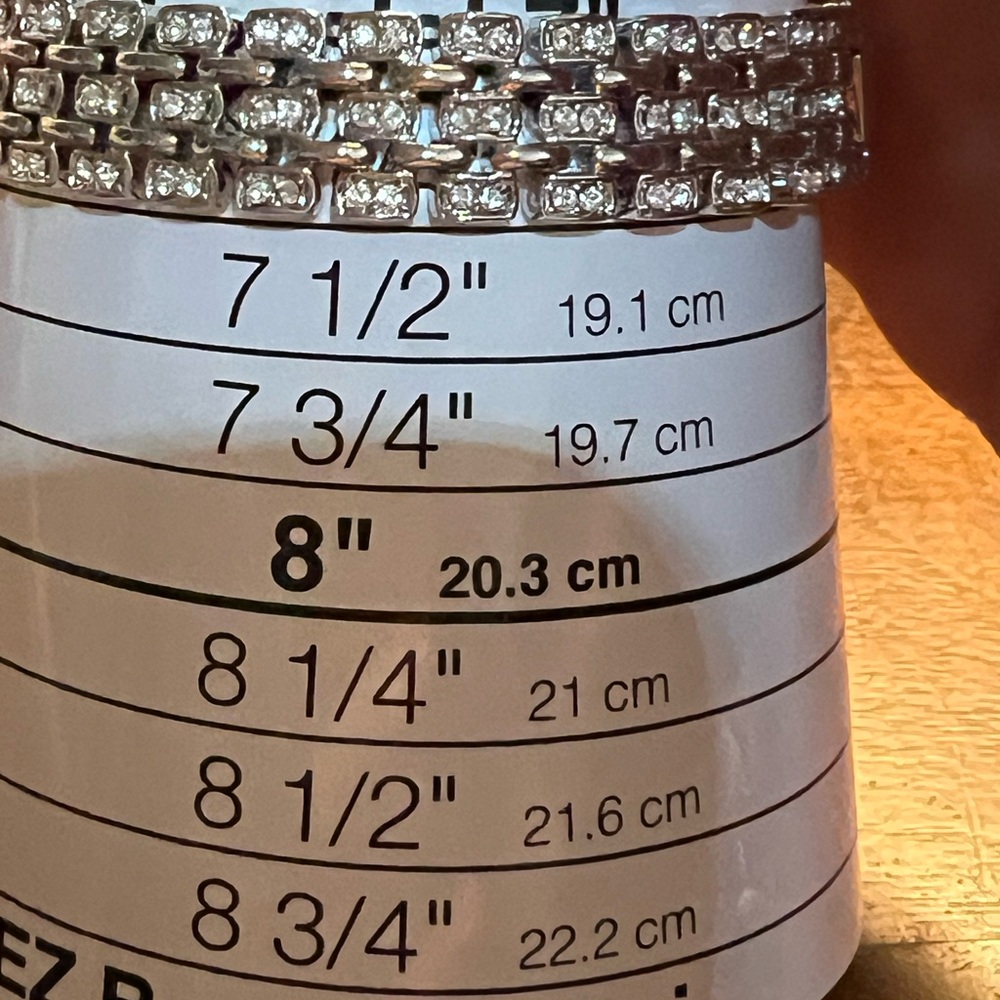 Nolan Miller Glamour Crystal Rhinestone Silver Tone Bracelet - Picture 4 of 5